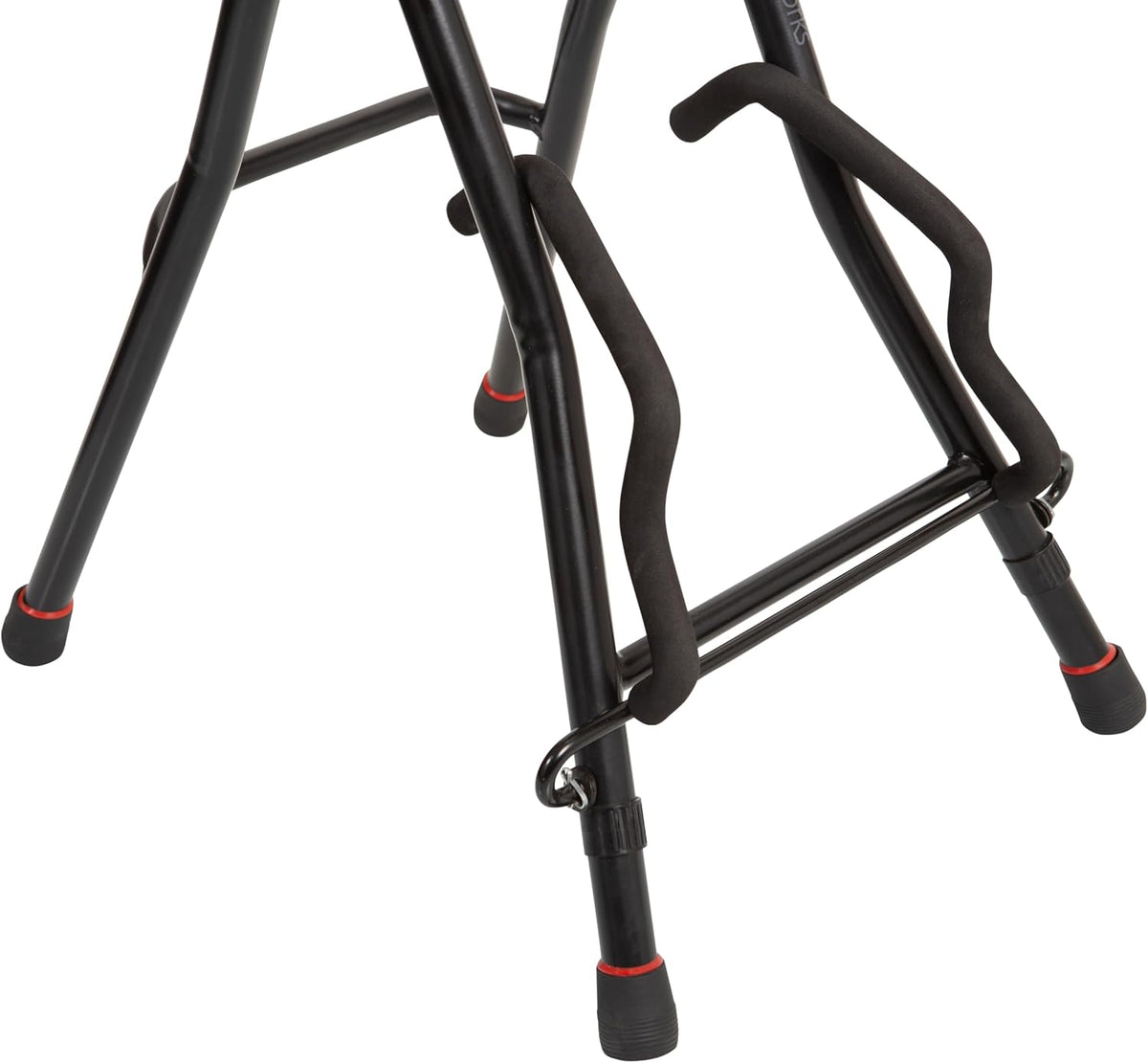 Gator Frameworks Foldable Guitar Stool with Padded Seat and Rear Mounted Guitar Hanger, (GFW-GTRSTOOL)