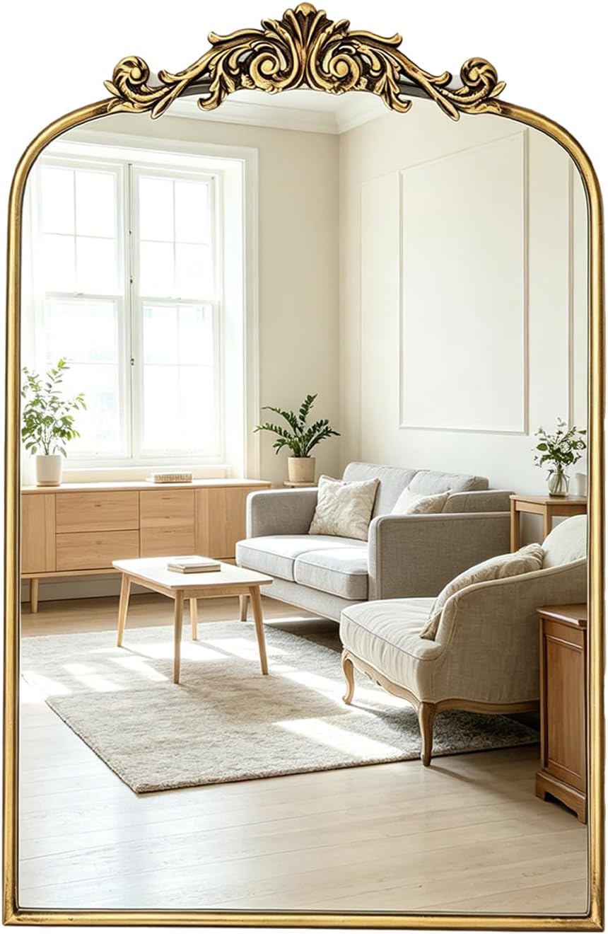 Vintage Mirror Gold Baroque Mirror Antique 16x24 Inches