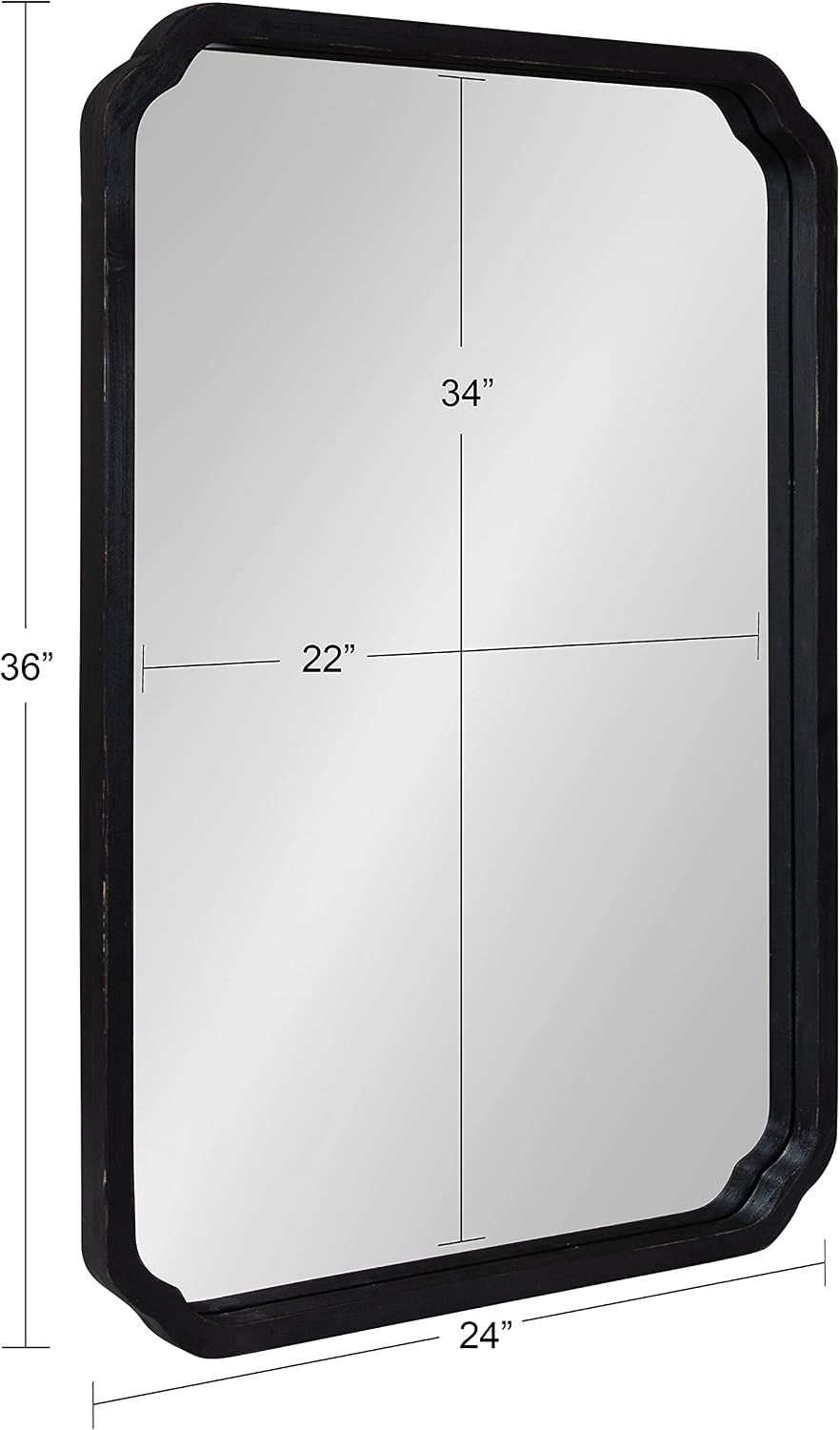 Kate and Laurel Marston Wood Framed Wall Mirror
