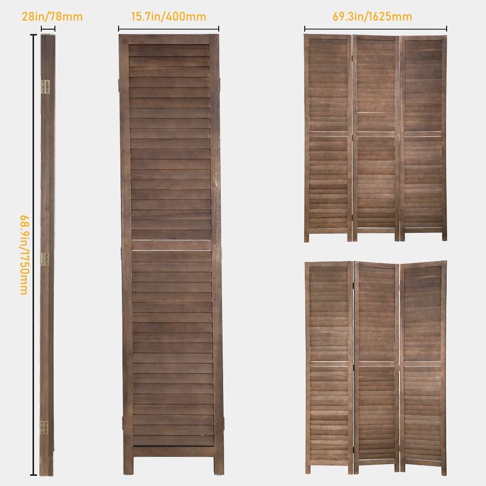 Room Dividers and Folding Privacy Screens, 3 Panel 69 Inch Tall Portable Room...