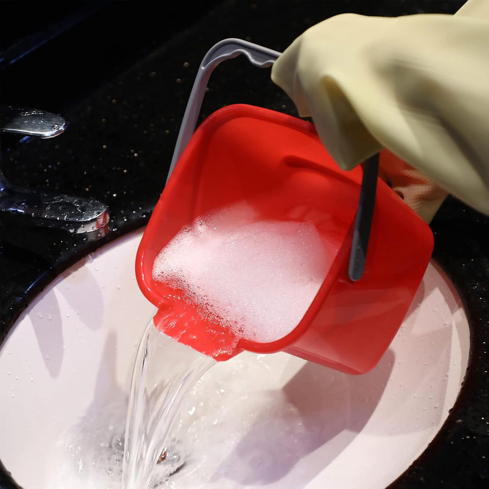 Roshtia 6 Pcs 3 Quart Sanitizing Cleaning Bucket Square,Green,Red