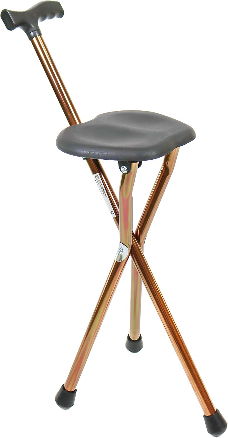 PEPE Mobility Folding Cane with Seat (32.5" Height), Walking Cane with S...