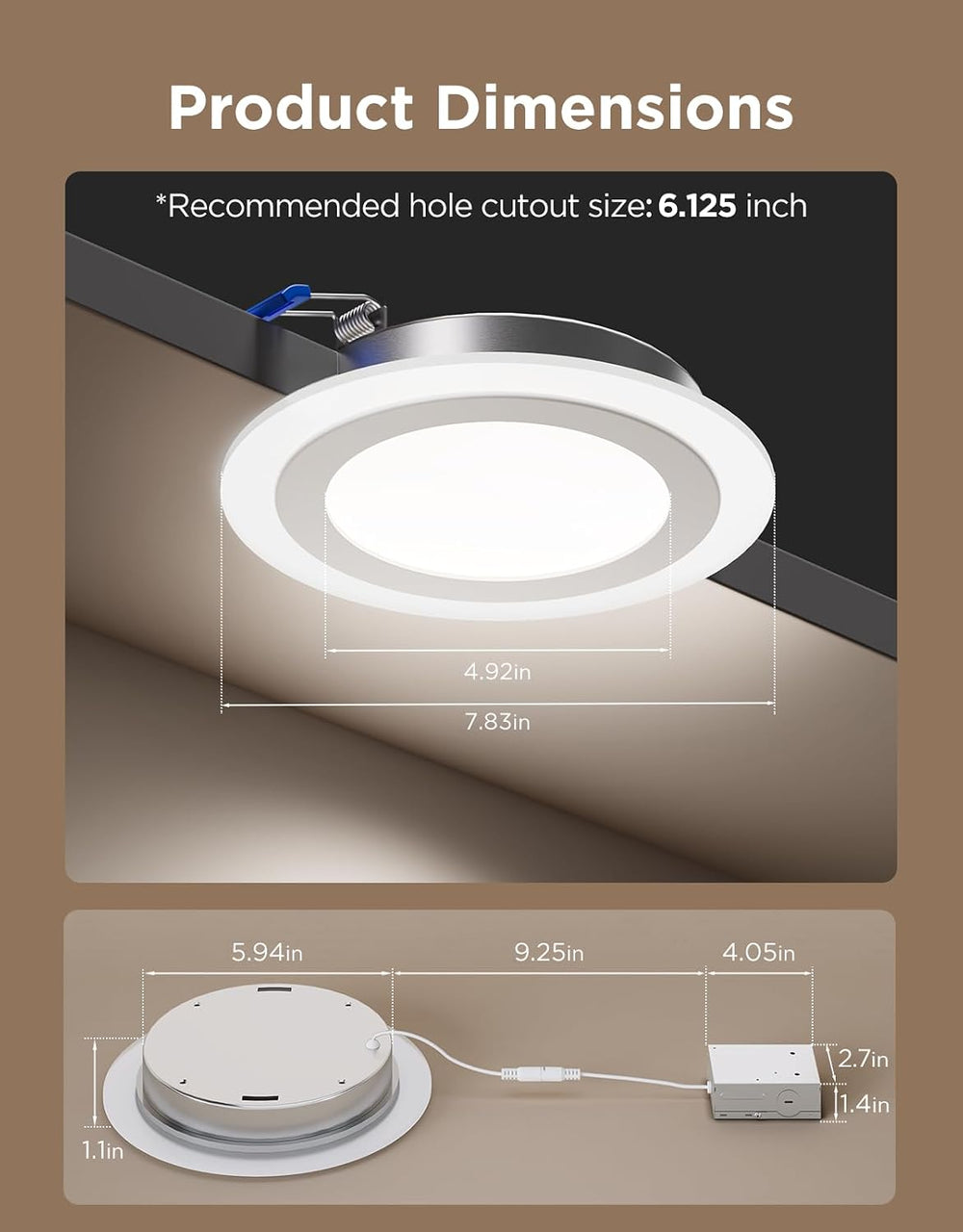 Govee Smart Recessed Lighting 6 Inch, LED Recessed Light 1100LM, 4 Pack