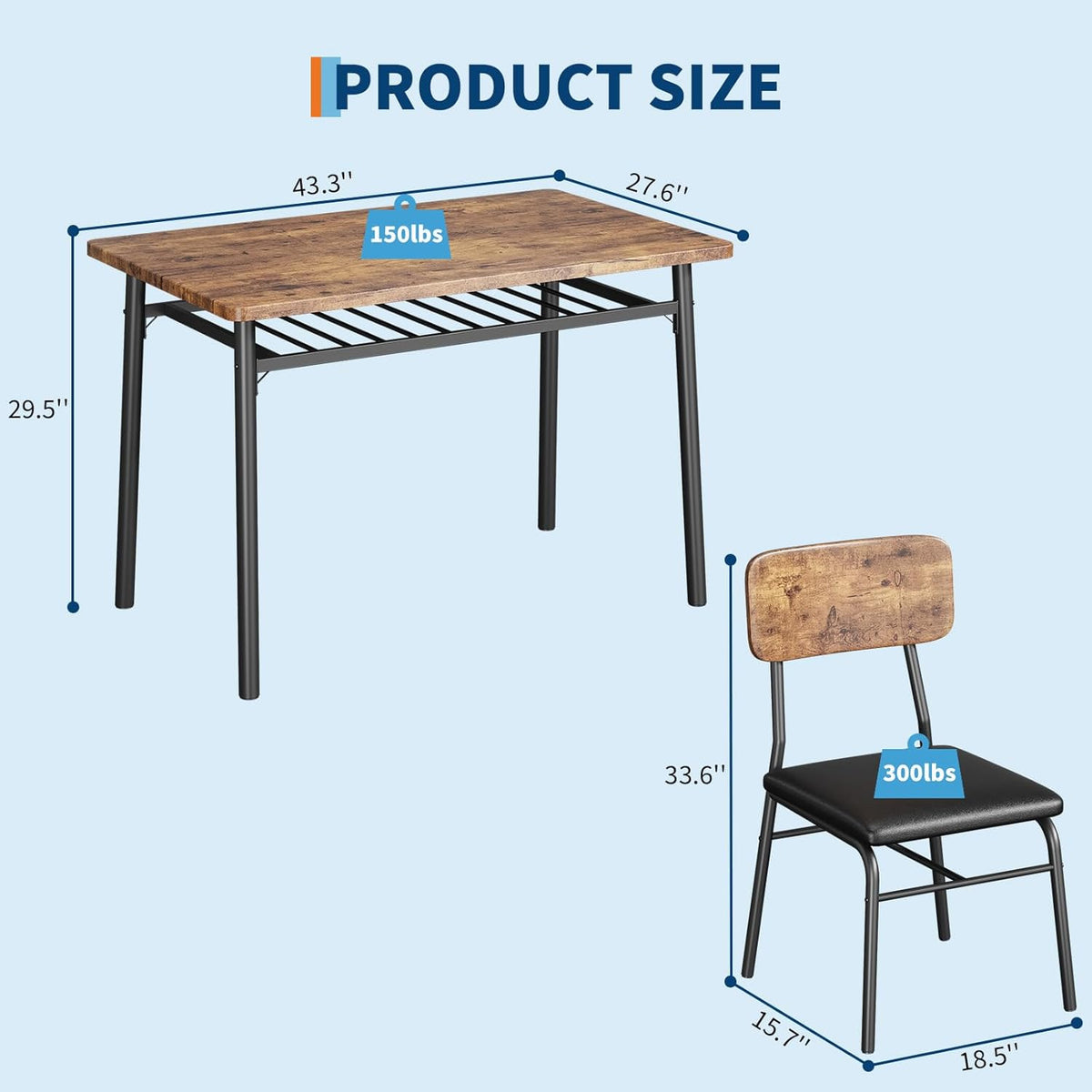 garveehome dining table set for 4 with storage shown in use