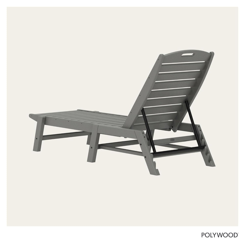 POLYWOOD Nautical Patio Chaise, Slate Grey
