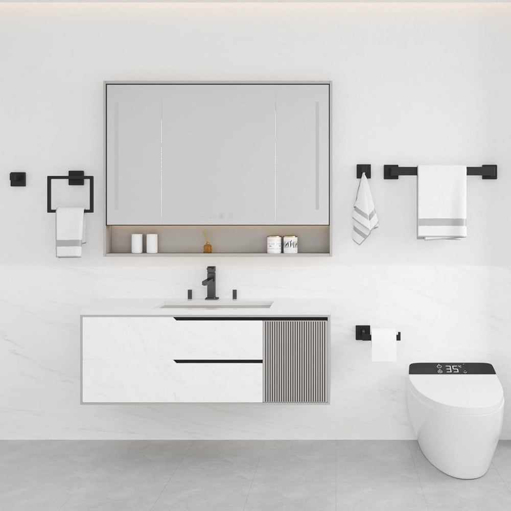 Bathroom Hardware Accessories Set: Bath Towel Bar Set, Towel Racks for Bathro...