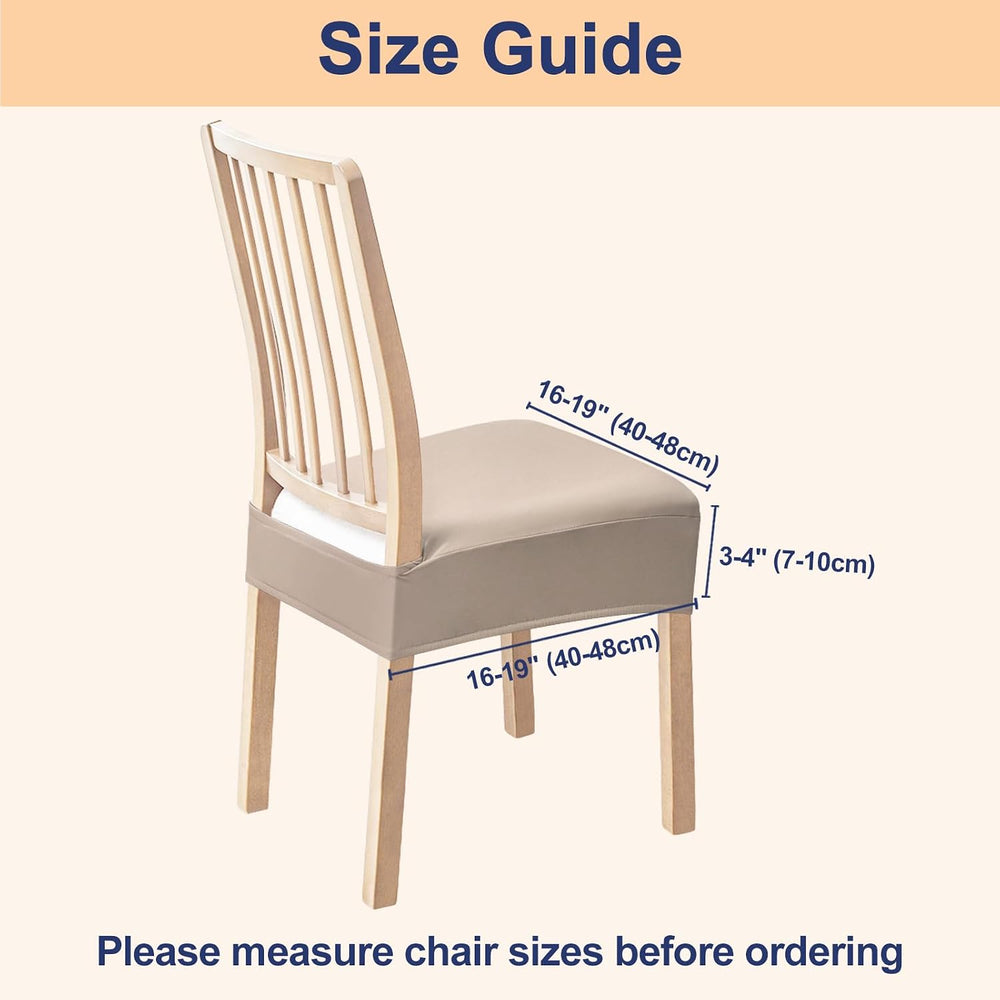 Smiry Waterproof Pu Leather Seat Covers for Dining Room Chairs Set of 8