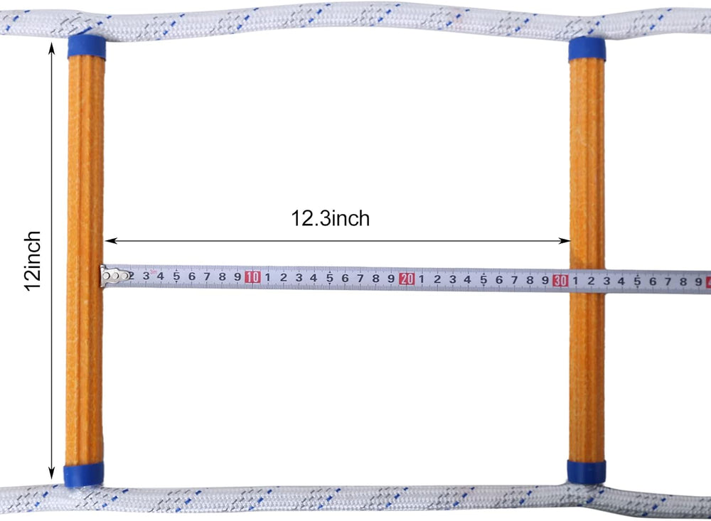 Rope Ladder,13 Feet Emergency Fire Escape Ladders Flame Resistant Safety Rope...