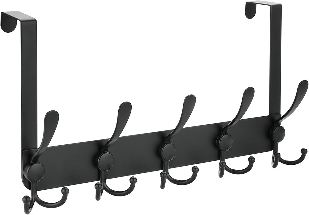 No Drill, No Installation Over The Door Coat Rack with 15 Hooks - Door Hanger...