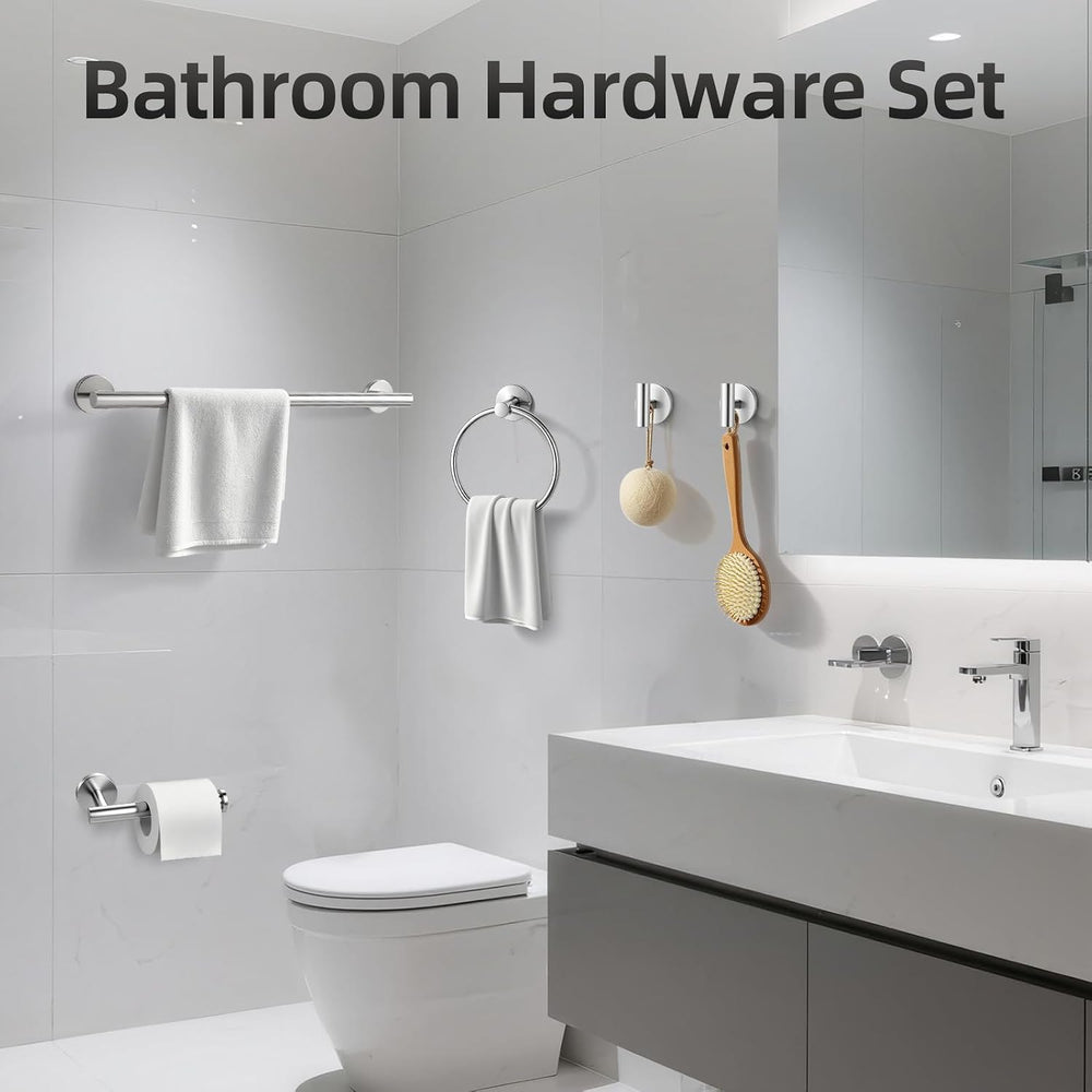 Brushed Nickel Bathroom Hardware Set 10 Pieces, Bathroom Towel Rack Holder Se...