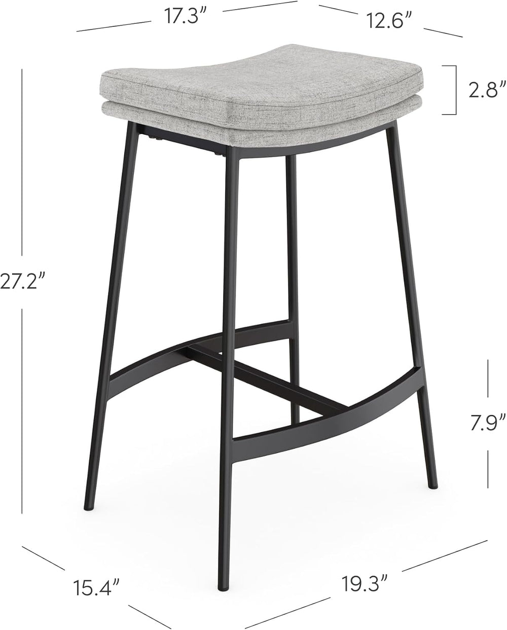 Nathan James 22201 Arlo Modern Backless Upholstered Kitchen Counter Bar Stool...