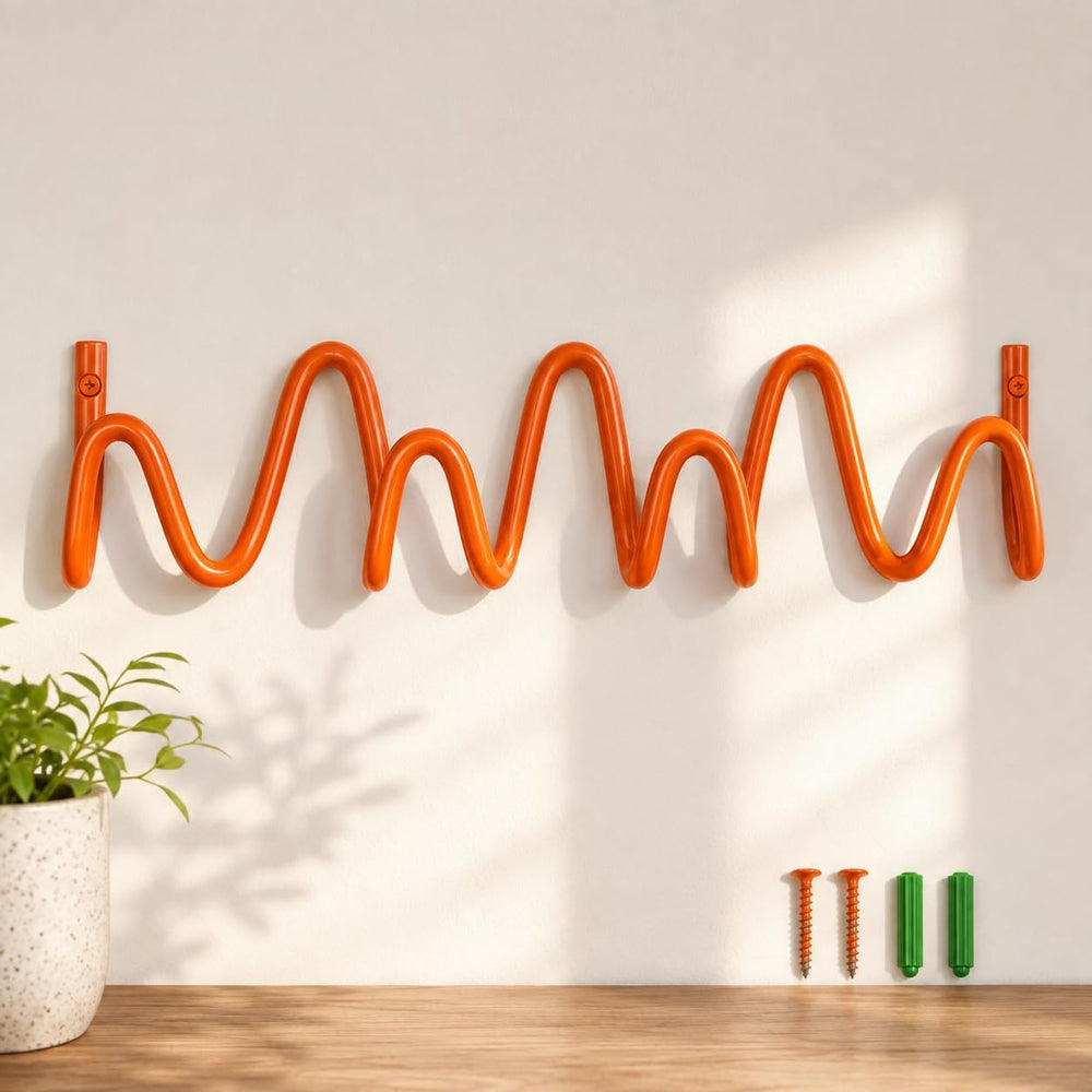 Coat Rack Wall Mount, Modern Wave Metal Wall Hooks
