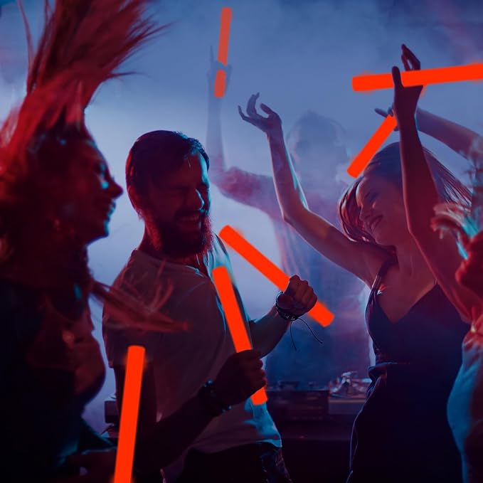 Glow Foam Sticks Bulk, 24 Pcs Red Giant LED Light Up Sticks 3 Modes Flashing Glowing Baton Wands Party Supplies for Wedding, Raves,Concert,Birthday,Christmas, Halloween,Sporting Events