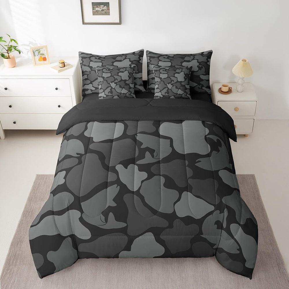 Erosebridal Farmhouse Fishing Comforter Set Full Bass Fish Bedding Set Camouf...