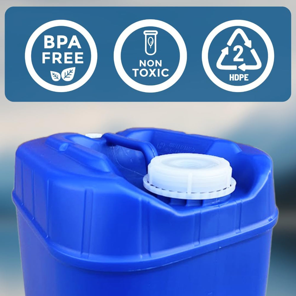 5-Gallon Stackable Water Storage Containers, Water Treatment, 5 Lids + 1 Spig...
