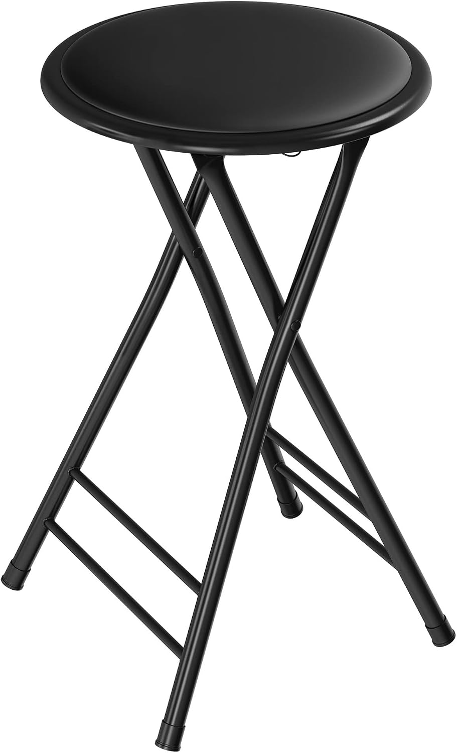 Folding Stool - Portable Backless 24-Inch Stool with 225lb Capacity, Single