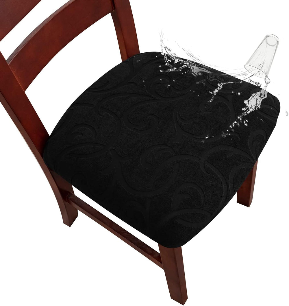 Genina Waterproof Dining Chair Covers Stretch Seat Covers, 4Pack