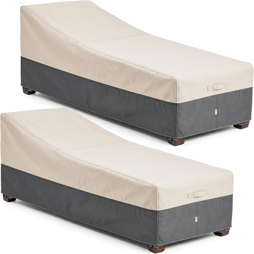 Extra Heavy Duty Patio Chaise Lounge Cover Waterproof 2 Pack - Lounge Chair C...