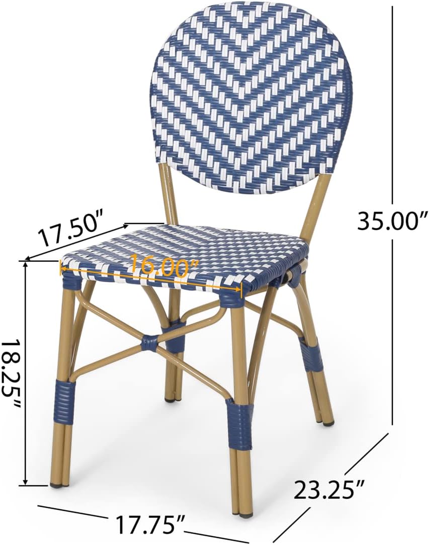 christopher knight home picardy bistro set, navy blue, close-up detail