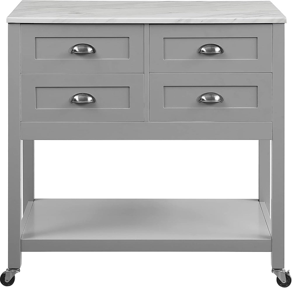 Crosley Furniture Connell Rolling Kitchen Island, Storage Drawers