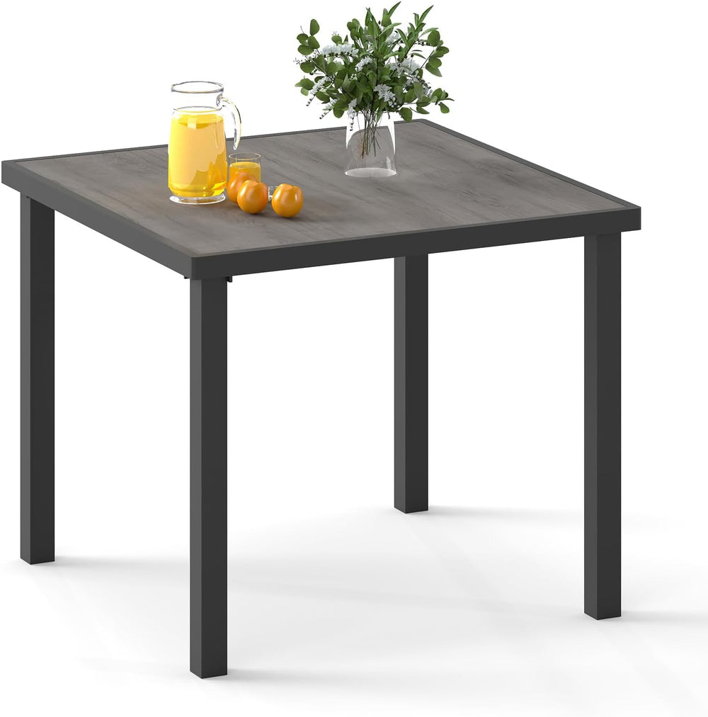 Aluminum Outdoor Anti-Corrosion Dining Table, Black, 1 Pcs