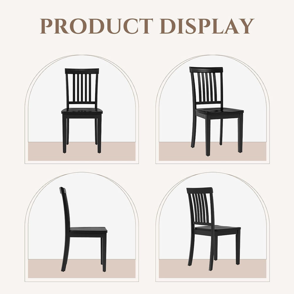 COLAMY Wooden Dining Chairs Set of 6, Solid Rubberwood Kitchen & Dining R...