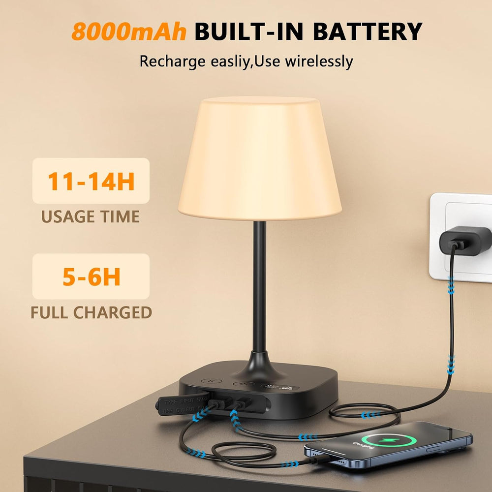 Table Lamp,Cordless Waterproof Shower Lamp and Dimmable Touch Lamp
