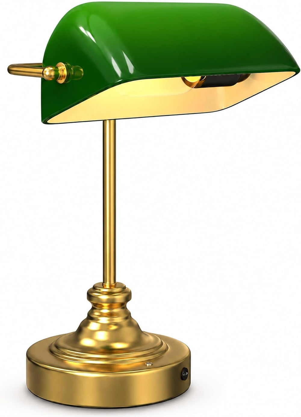 MOKOQI Cordless Bankers Lamp Rechargeable Green Glass Desk Lamp