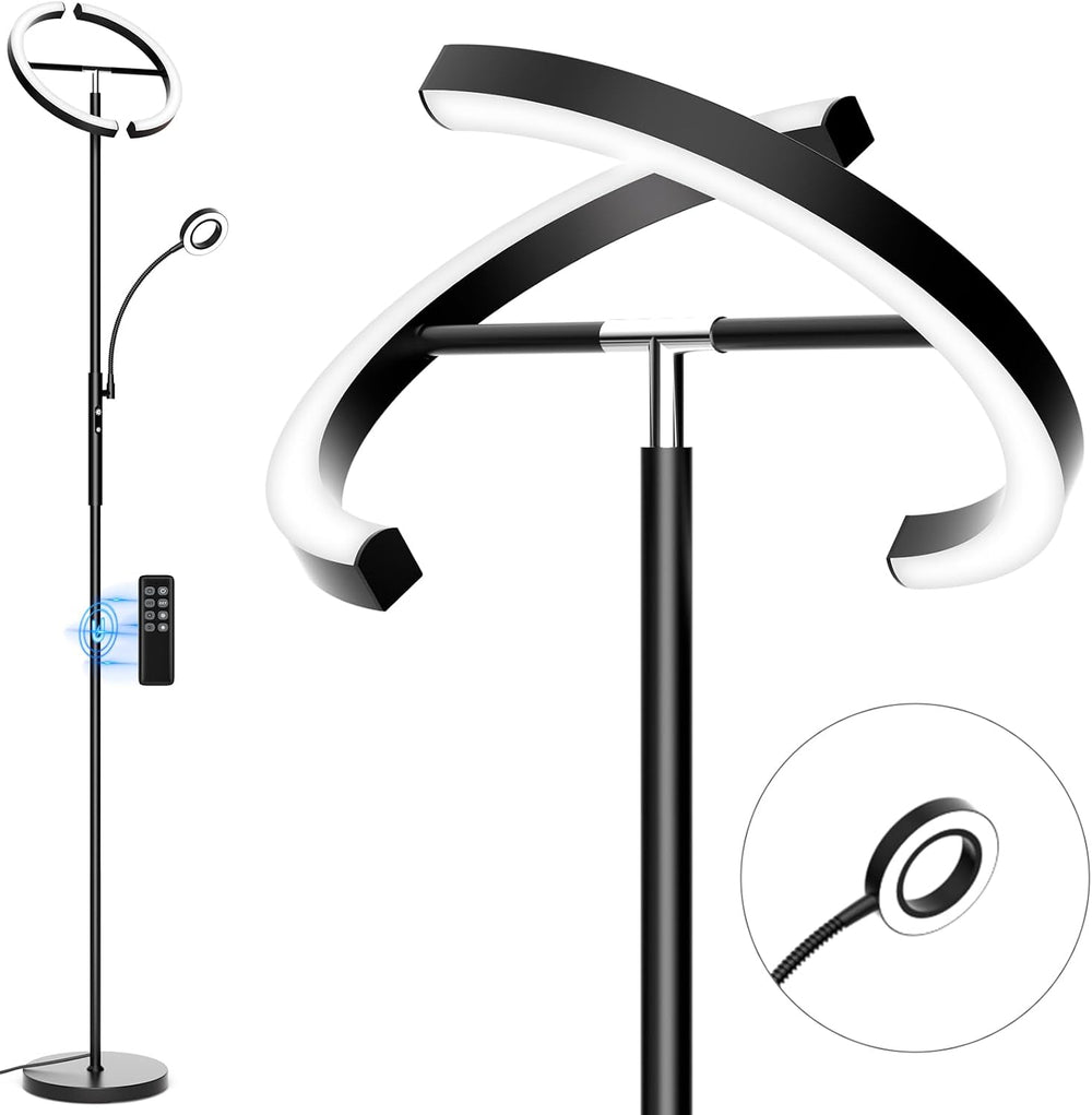 SIBRILLE LED Floor Lamp for Living Room - Modern Standing Lamp with Reading L...
