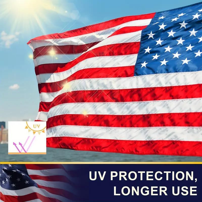 American Flags for Outside 5x8 FT,Heavy Duty Long Lasting Nylon US Flag 5x8 O...