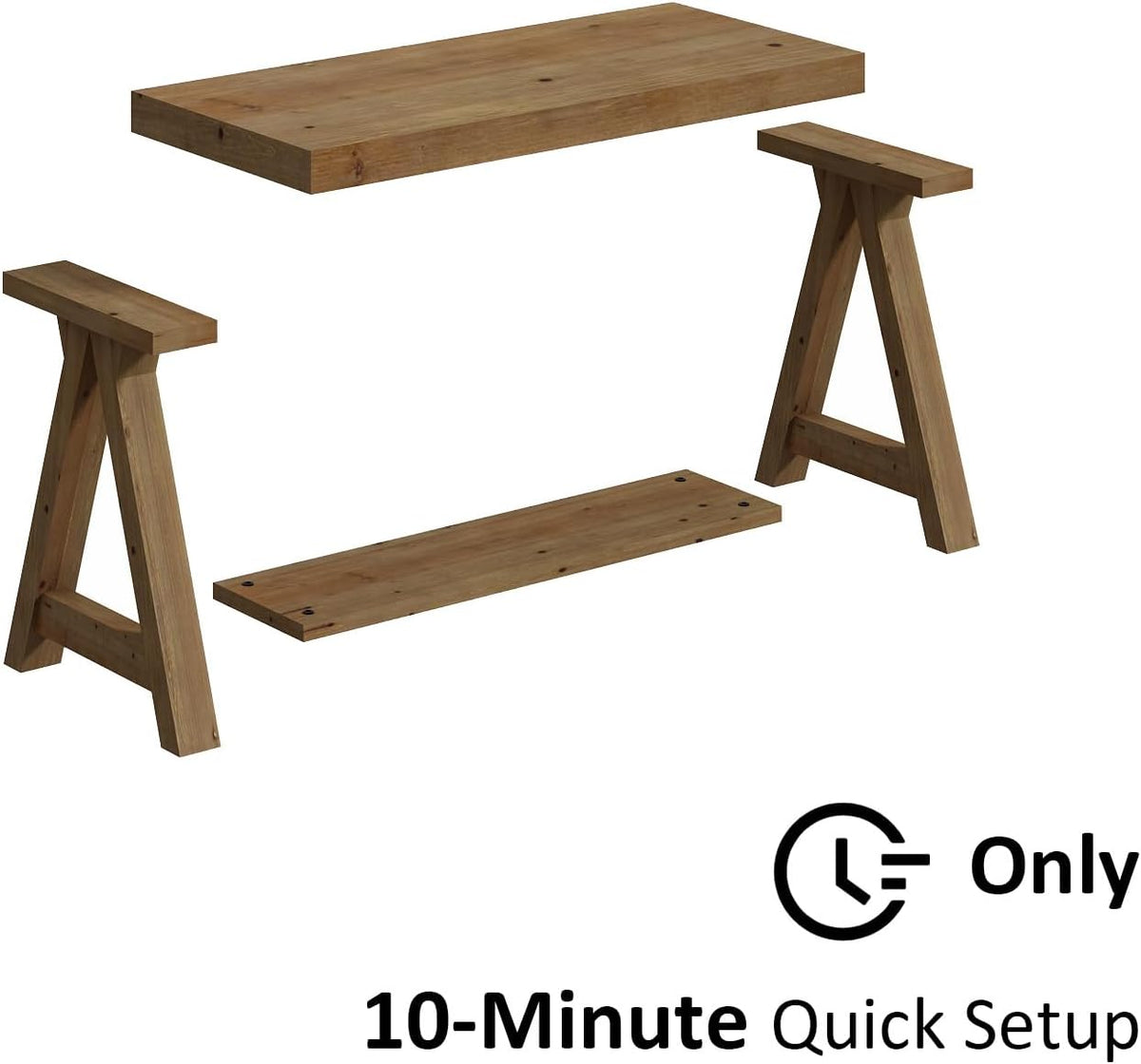 RowyPoey Solid Wood Bench, 30" Farmhouse Entryway Bench with Shoe Storage | Stable Triangular Leg, Rustic End of Bed Benches, Solid Hallway Seating, Dining Bench for Kitchen, Shoe Stool, Easy Assembly