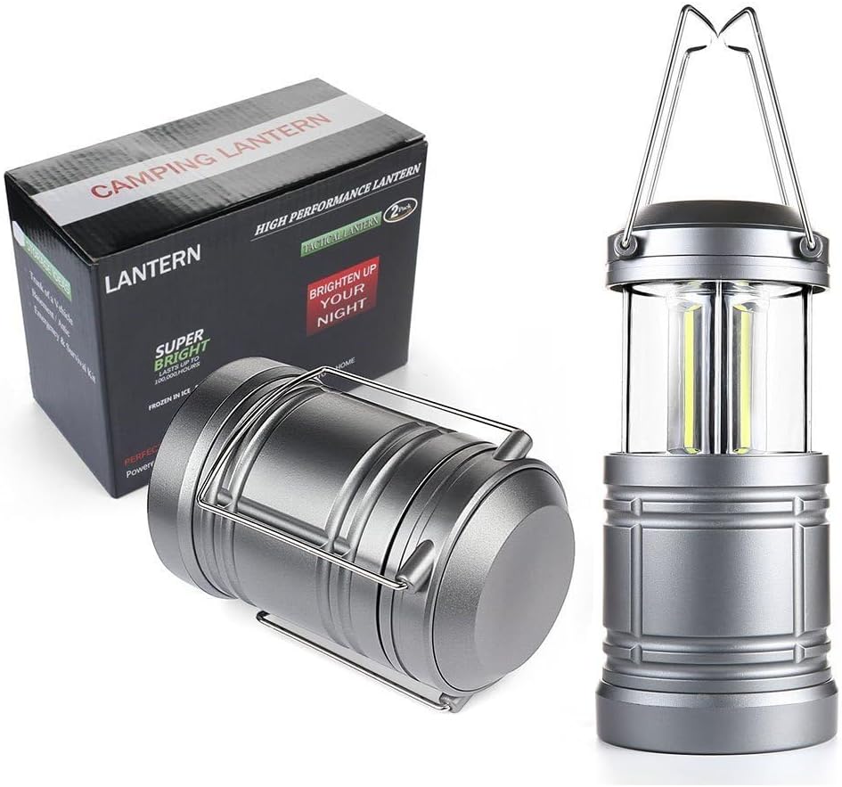 2 Pack LED Camping Lantern ,Battery Powered Hanging Lanterns - Survival Kit f...