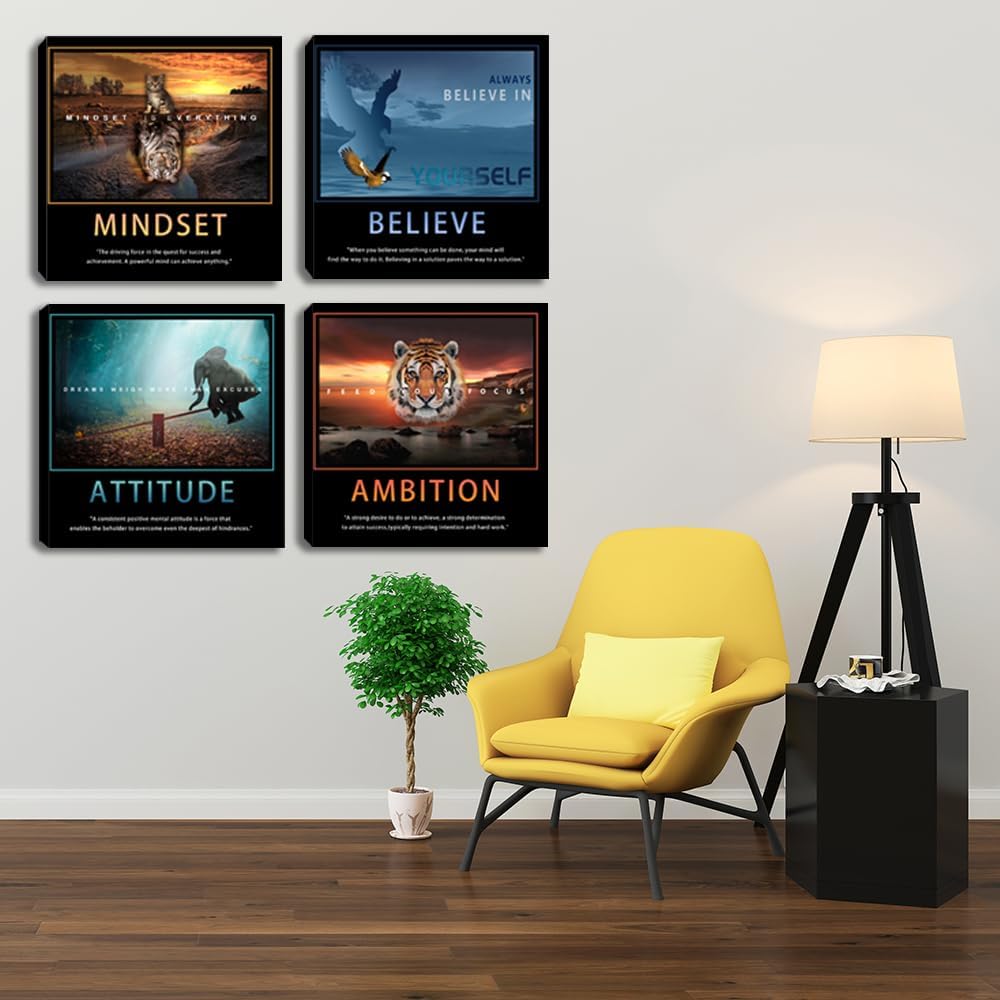 Motivational Wall Art Inspirational Canvas Poster Print Modern Inspiring Entr...