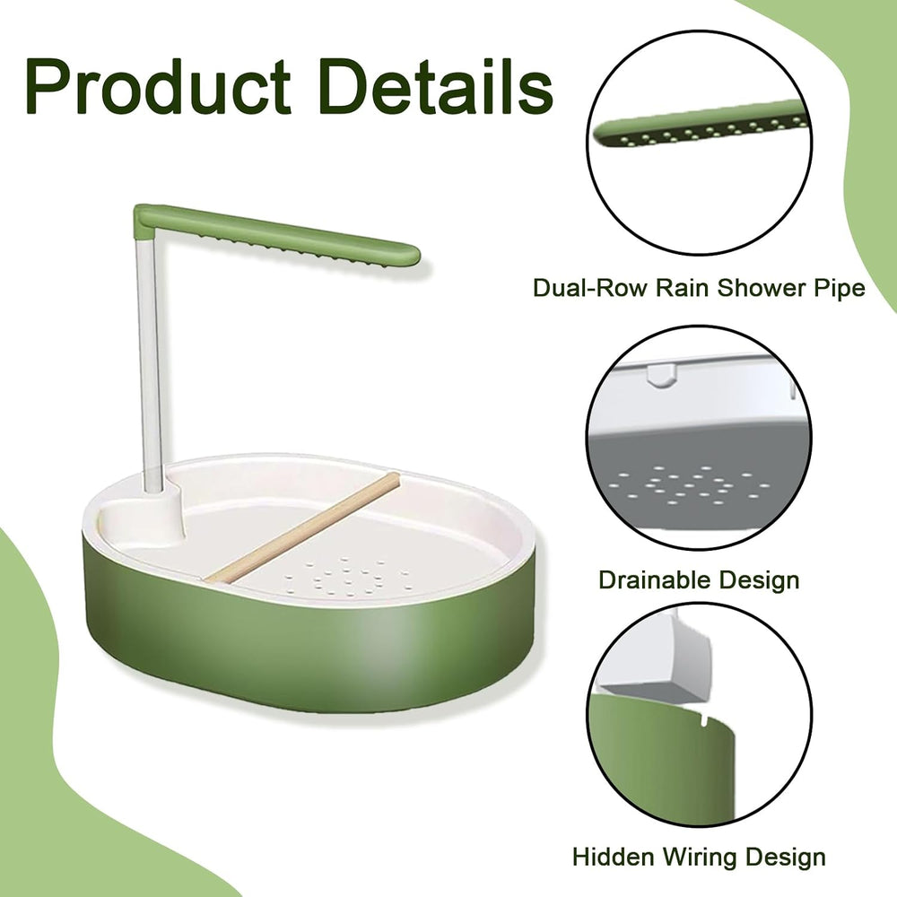 Parrot Shower, Automatic Parakeet Bird Bath with Pump, Large Bird Shower Foun...