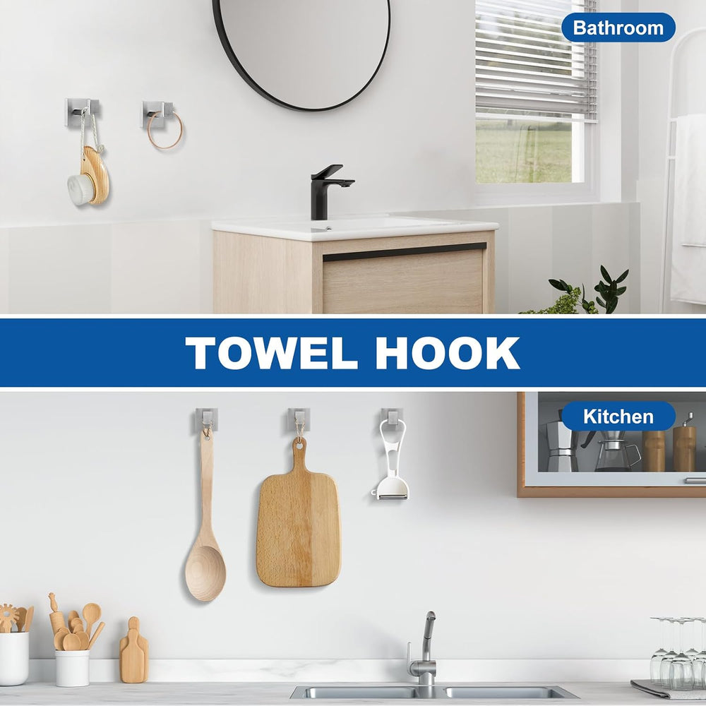 Cilee 10-Pieces Brushed Nickel Bathroom Hardware Set, 24 inch Towel Bar Set