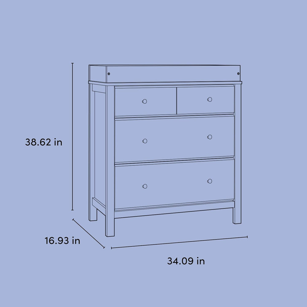Storkcraft Horizon 3 Drawer Chest with Removable Changing Topper, Hazelnut