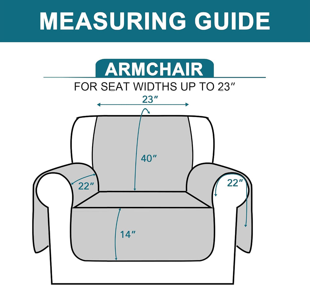 Turquoize 100% Waterproof Chair Covers Couch Covers for Dogs, Chair 23"