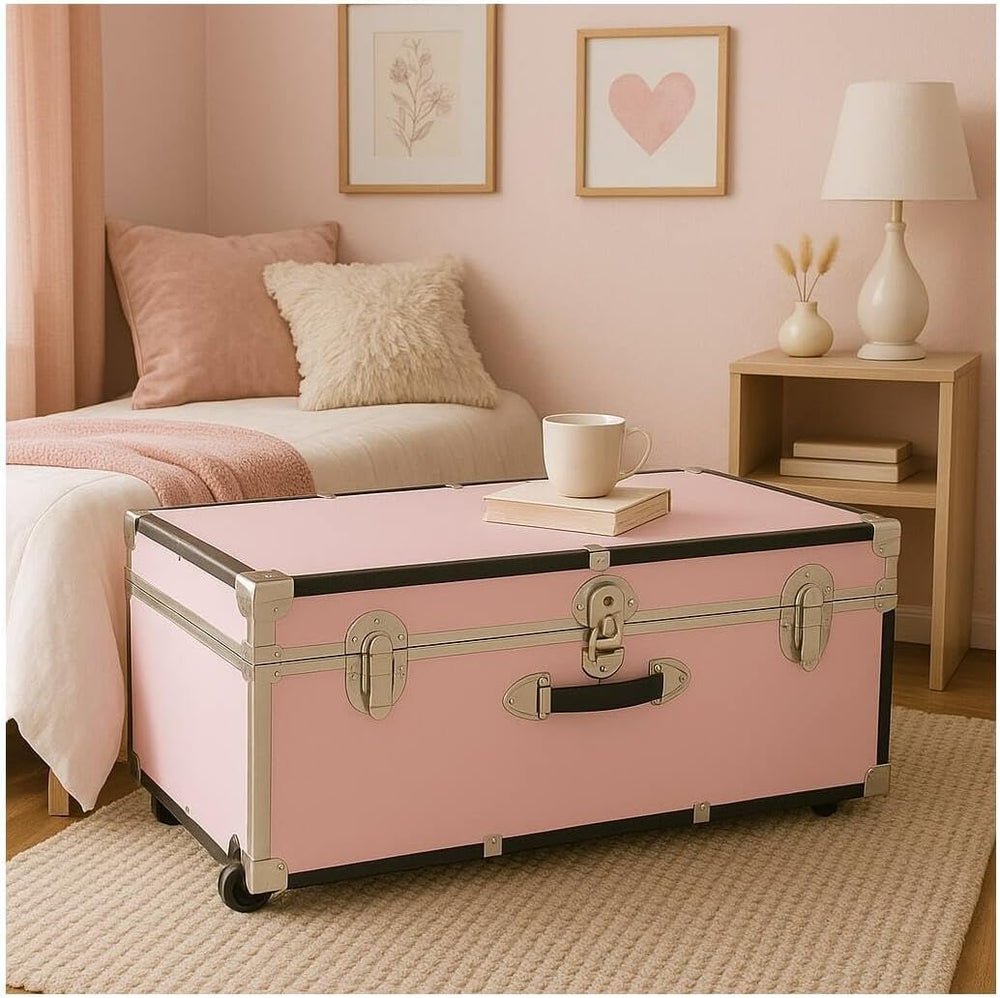HomeStock Rustic Romance Heavy Duty 30" Under Bed College Storage Trunk ...