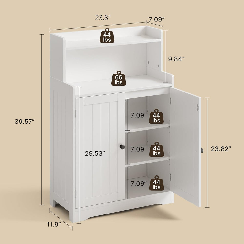 Gizoon 40" H Bathroom Storage Cabinet with 2 Adjustable Shelves, White
