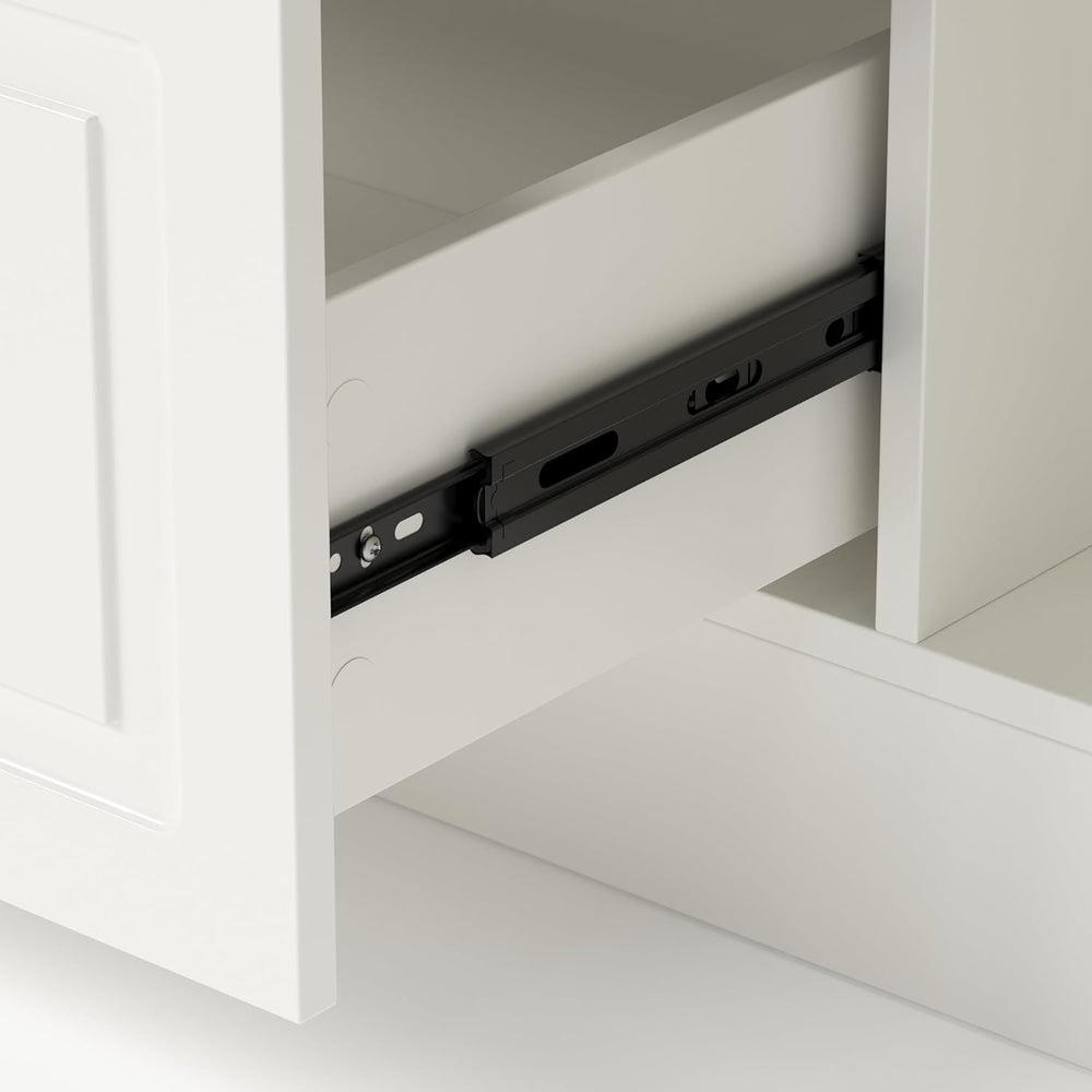Homsee 78.7" Large Kitchen Island with Storage and Seating, White