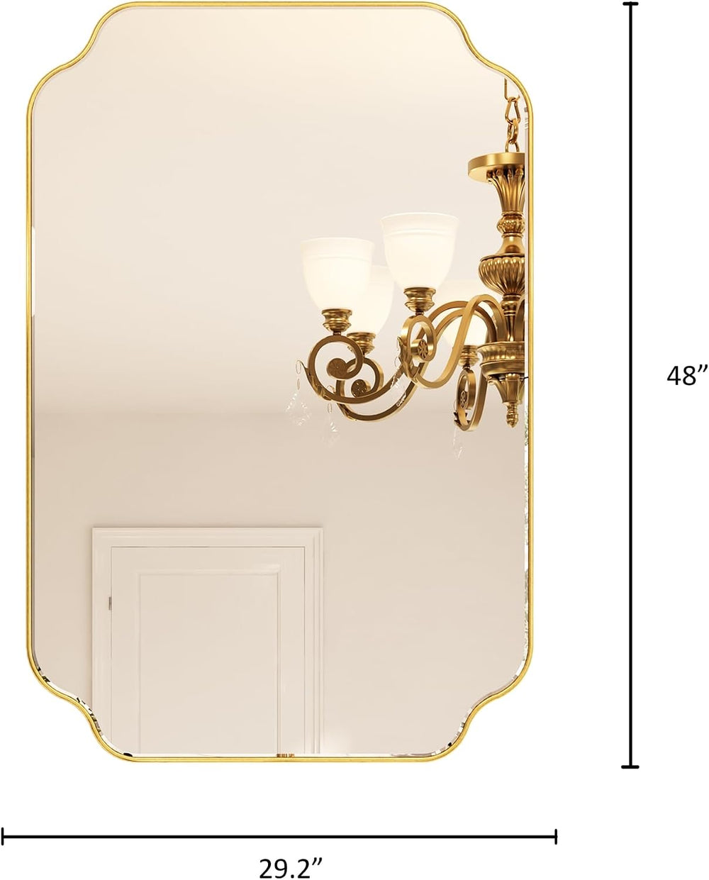 Kelly Miller 30"x48" Gold Foil Scalloped Decorative Wall Mirror