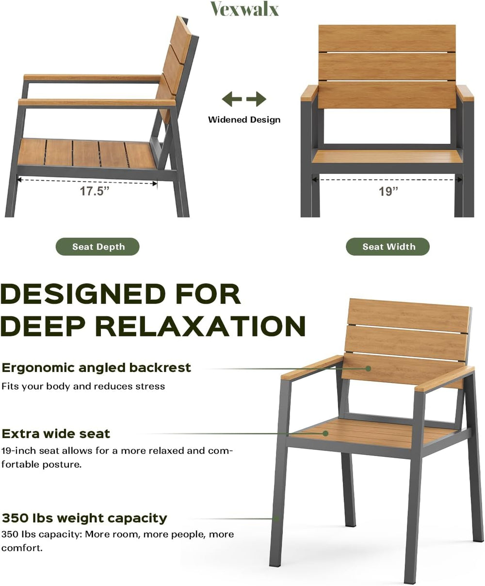 Vexwalx 10 Pcs Outdoor Dining Set, 67" HDPS Dining Set for 8, Gray-Teak