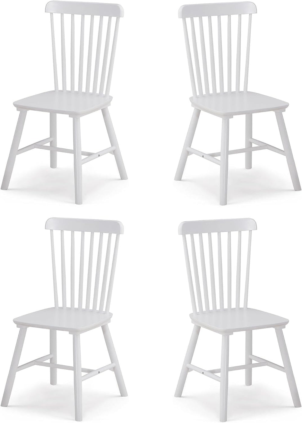 Dining Chairs Set of 4, Farmhouse Solid Wood Windsor Kitchen Chairs Set with ...