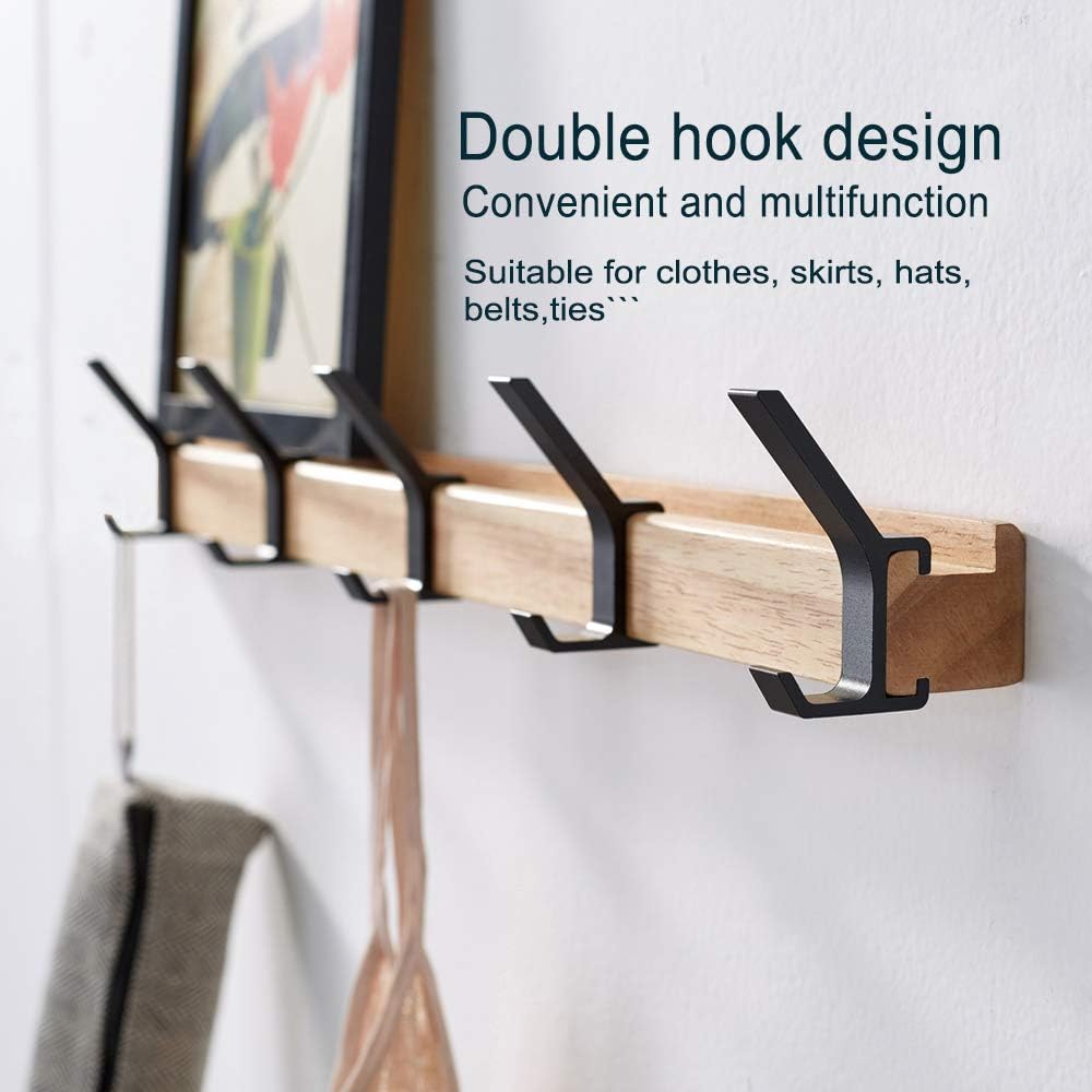 Coat Hook Rack Wall Mounted Coat Rack-5 Double Hook,Aluminum,Metal Coat Hook ...