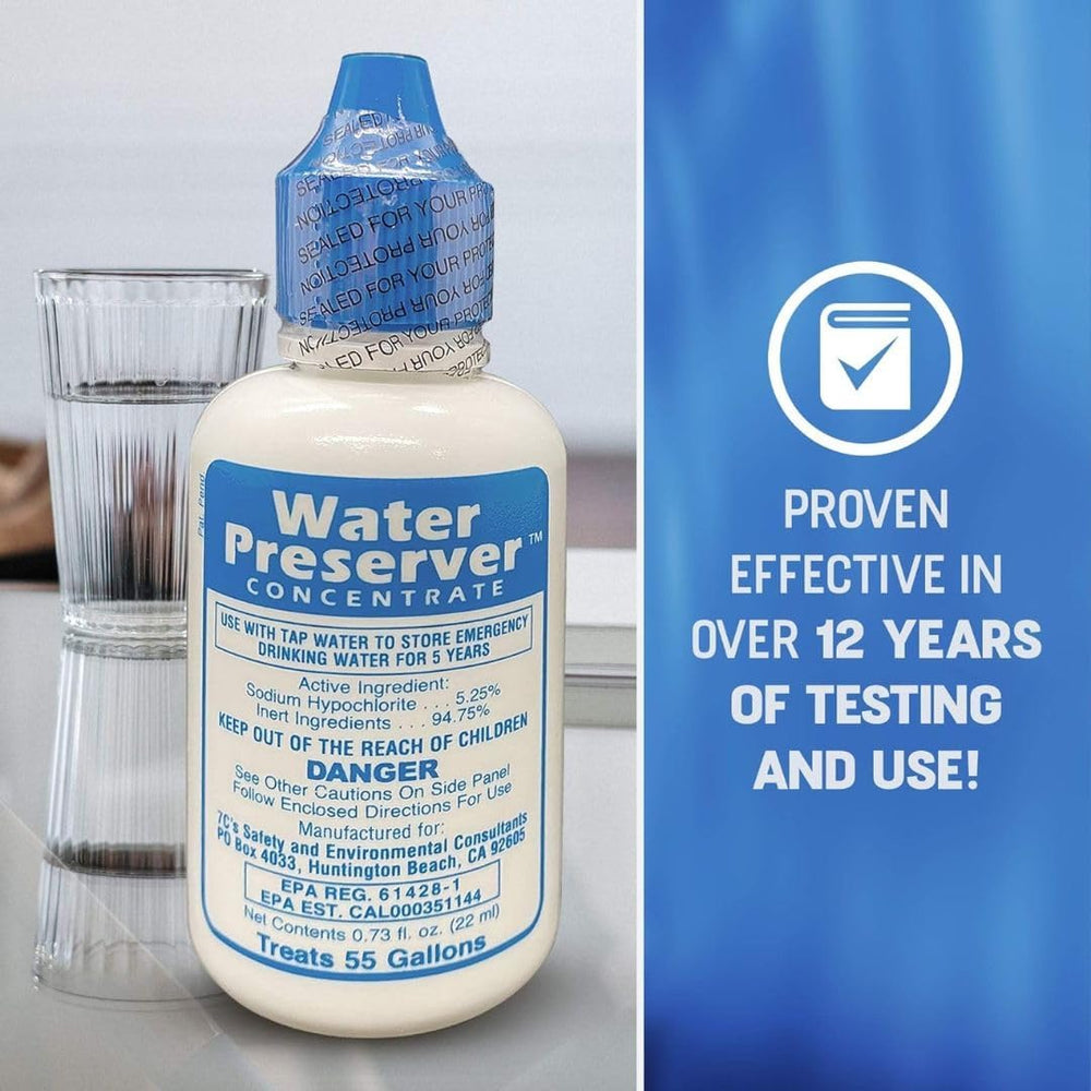 Water Preserver for 55 Gallon Water Tank 2 Pack - Made in USA - Purifies Drin...