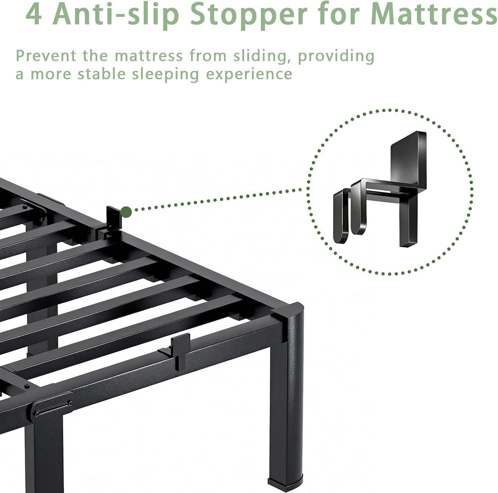 Queen Bed Frame, 14 Inch Heavy Duty Steel Platform, Noise-Free