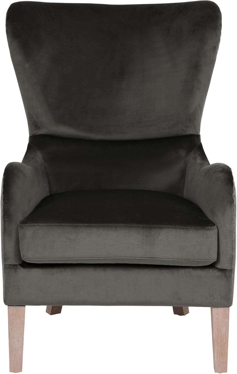 Elle Decor Modern Farmhouse Wingback Chair, Dark Gray/Gray