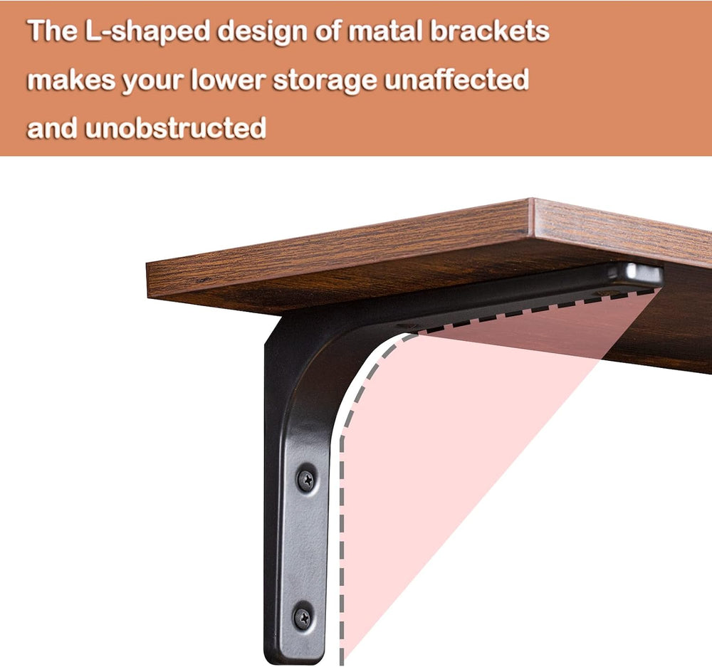 DINZI LVJ Long Wall Shelves, 23.6Inch Wooden Wall Mounted Shelves, Set of 2