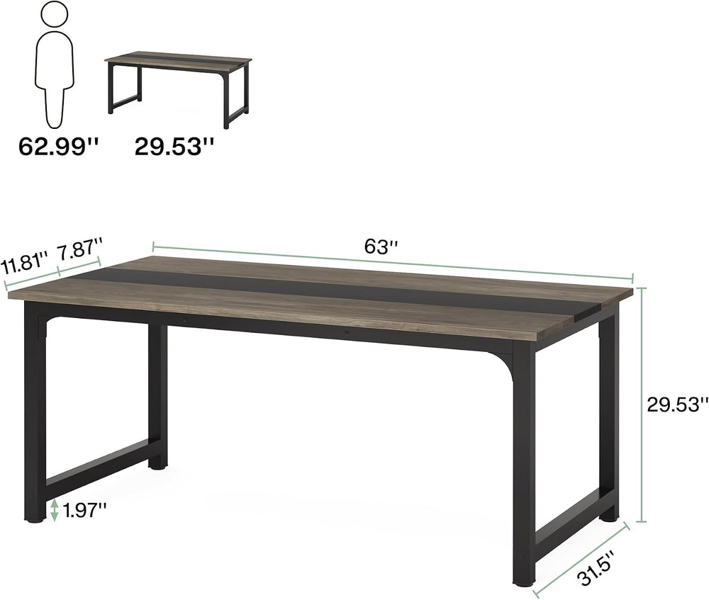 Tribesigns Modern Computer Desk, 63 x 31.5 inch Large Office Desk Computer Ta...