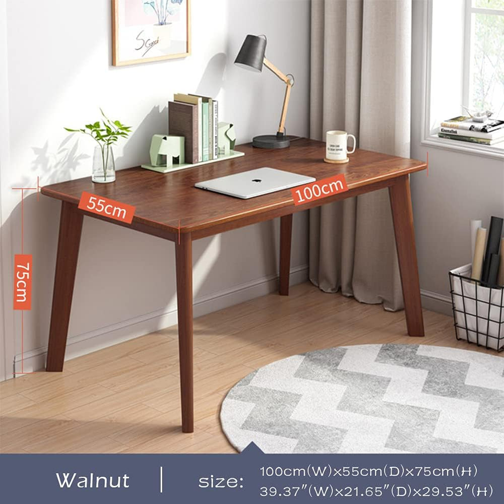 IOTXY Simple Wooden Writing Desk - 39" W PC Laptop Computer Table, Walnut